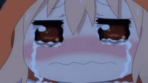 A Close Up Of A Crying Anime Girl With Tears Running Down Her Face . GIF