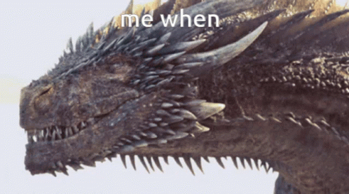 A Close Up Of A Dragon With The Words Me When Written Below It GIF