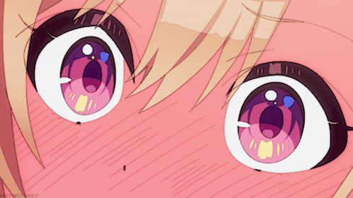 A Close Up Of A Girl 'S Eyes With The Word Hot Not Visible In The Bottom Right Corner GIF