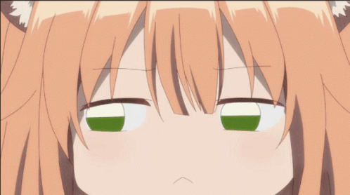 A Close Up Of A Girl 'S Face With A Blue Tear Running Down Her Forehead GIF