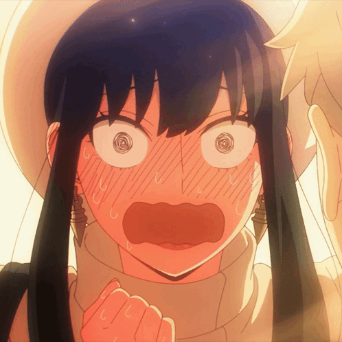 A Close Up Of A Girl 'S Face With A Surprised Look On Her Face GIF