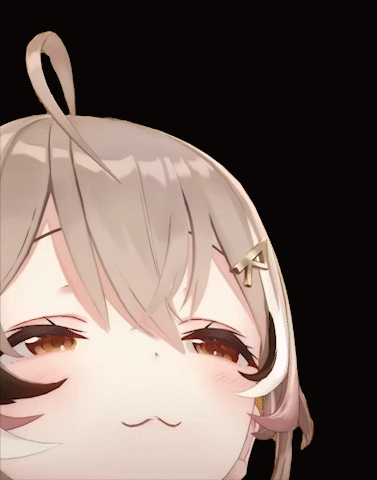 A Close Up Of A Girl 'S Face With A Triangle On Her Head GIF