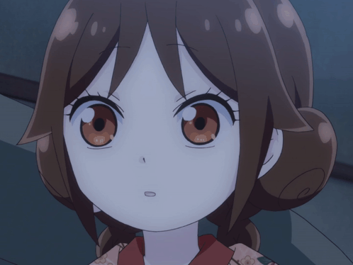 A Close Up Of A Girl 'S Face With A White Eye GIF