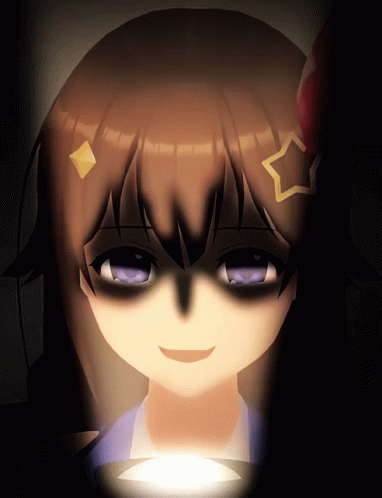A Close Up Of A Girl 'S Face With Purple Eyes GIF