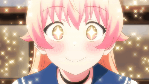 A Close Up Of A Girl 'S Face With Sparkly Eyes GIF