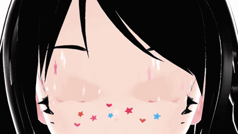 A Close Up Of A Girl 'S Face With Stars On Her Face GIF