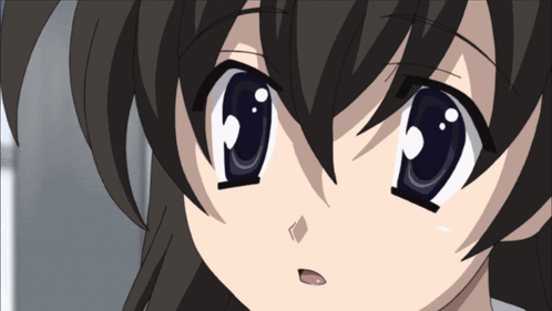 A Close Up Of A Girl 'S Face With The Letter P On Her Left Eye GIF