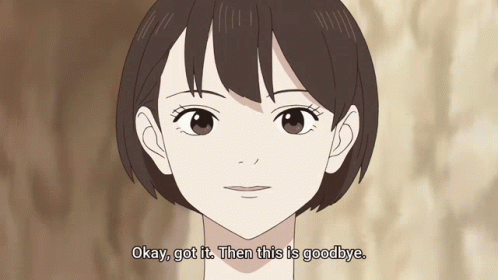 A Close Up Of A Girl 'S Face With The Words Okay Got It Then This Is Goodbye Below Her GIF