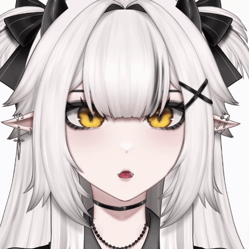 A Close Up Of A Girl 'S Face With White Hair GIF