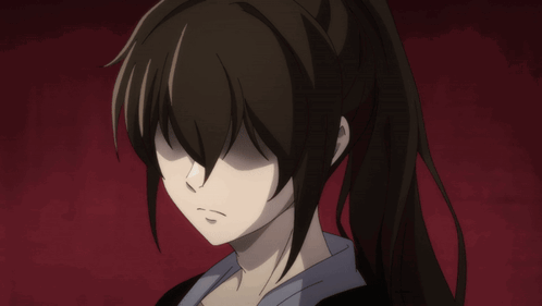 A Close Up Of A Girl 'S Face With Yellow Eyes GIF