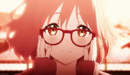 A Close Up Of A Girl Wearing Glasses And A Sweater GIF