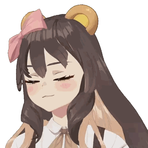 a close up of a girl with a bow on her head