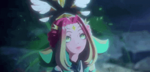 A Close Up Of A Girl With A Flower In Her Hair . GIF