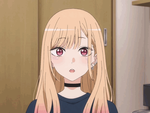 Girl With Long Blonde Hair And Red Eyes GIF