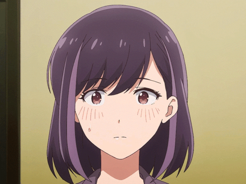 A Close Up Of A Girl With Purple Hair GIF