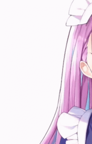 A Close Up Of A Girl With Purple Hair GIF