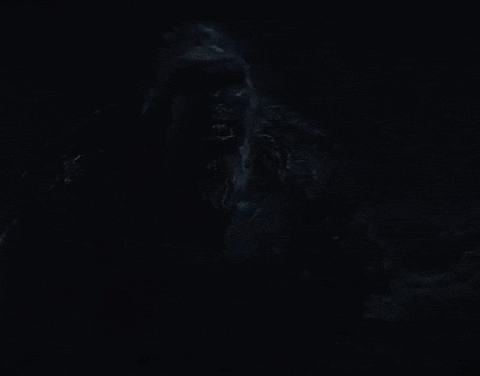 a close up of a gorilla with its mouth open