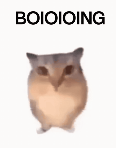A Close Up Of A Hamster With The Words Boioioioing Above It . GIF