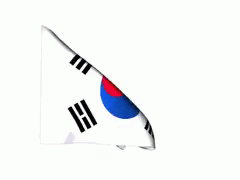 A Close Up Of A Korean Flag Waving In The Wind GIF