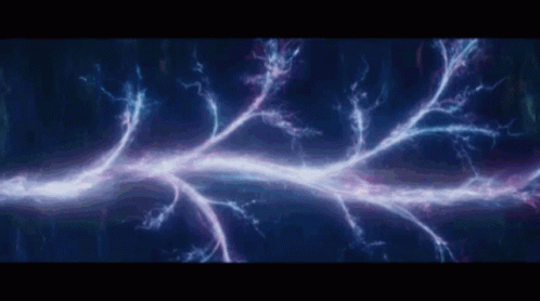 A Close Up Of A Lightning Bolt On A Dark Background . GIF