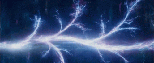 A Close Up Of A Lightning Bolt On A Dark Background GIF