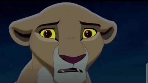 A Close Up Of A Lion 'S Face With A Sad Look On It 'S Face . GIF