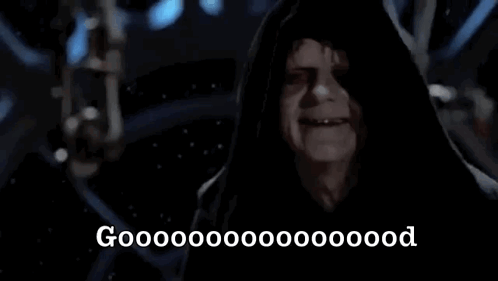 A Close Up Of A Man In A Hood With The Words `` Good '' Written Below Him . GIF