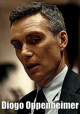 A Close Up Of A Man In A Suit And Tie With The Name Diogo Oppenheimer On The Bottom GIF