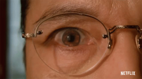 A Close Up Of A Man 'S Eye With A Netflix Logo Visible GIF