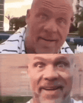 A Close Up Of A Man 'S Face And Another Close Up Of The Same Man 'S Face GIF
