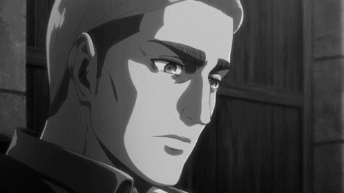A Close Up Of A Man 'S Face In A Black And White Drawing GIF