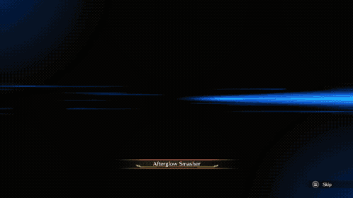 A Close Up Of A Man 'S Face In A Video Game With A Skip Button GIF