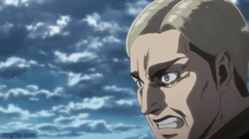 A Close Up Of A Man 'S Face In Front Of A Cloudy Sky . GIF