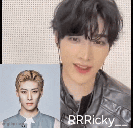 A Close Up Of A Man 'S Face Next To Another Man 'S Face With The Name Ricky On It . GIF