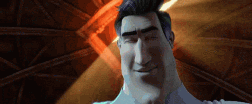 A Close Up Of A Man 'S Face With A Beam Of Light Shining On It GIF