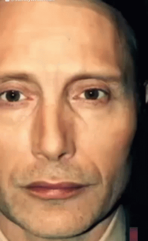 A Close Up Of A Man 'S Face With A Beard And A Smile On His Face . GIF
