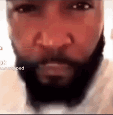 A Close Up Of A Man 'S Face With A Beard And Bow Tie . GIF