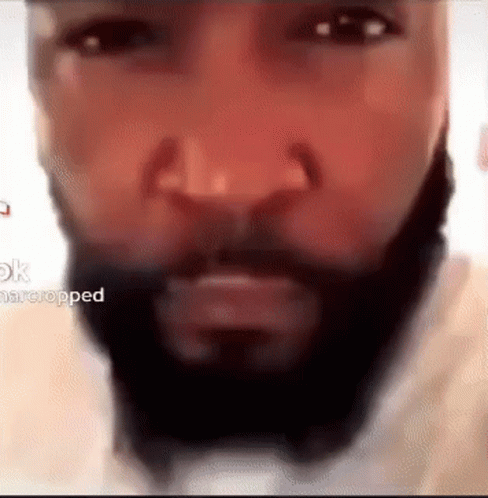 A Close Up Of A Man 'S Face With A Beard And Mustache . GIF
