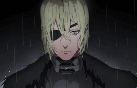 A Close Up Of A Man 'S Face With A Black Eye Patch GIF