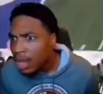 A Close Up Of A Man 'S Face With A Blue Shirt That Says ' Chicago ' On It GIF