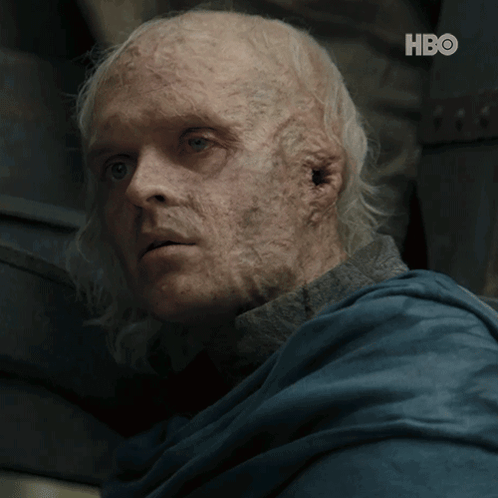 A Close Up Of A Man 'S Face With A Hbo Logo On The Bottom GIF