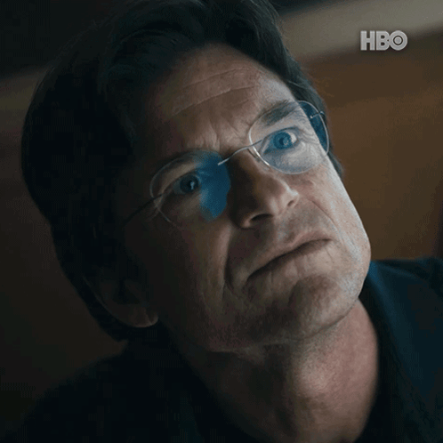 A Close Up Of A Man 'S Face With A Hbo Logo On The Bottom GIF