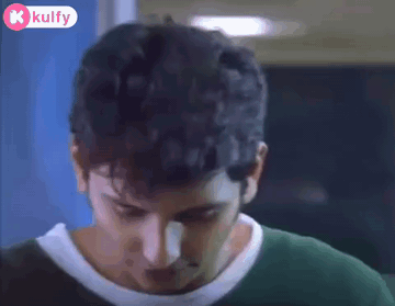 Close Up Of Man's Face With Kulfy Logo GIF