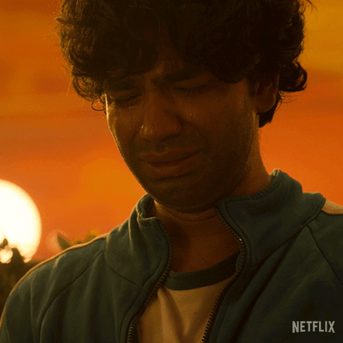 A Close Up Of A Man 'S Face With A Netflix Logo In The Corner GIF