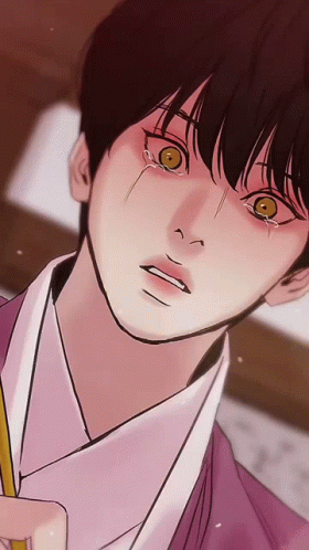 A Close Up Of A Man 'S Face With A Tear Running Down His Cheek GIF