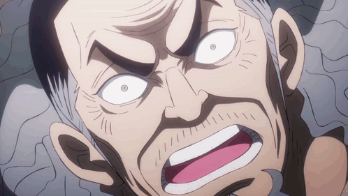A Close Up Of A Man 'S Face With A Very Angry Look On His Face GIF
