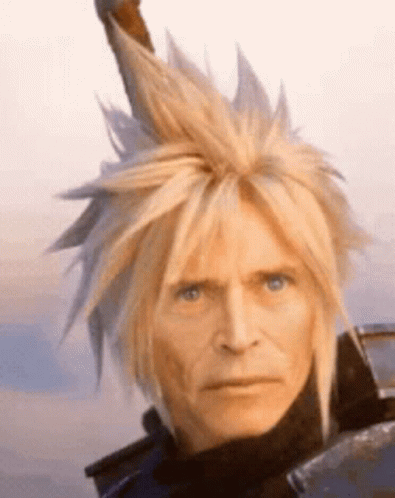 A Close Up Of A Man 'S Face With Blonde Hair And Blue Eyes GIF