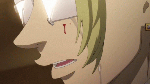 A Close Up Of A Man 'S Face With Blood Coming Out Of It GIF