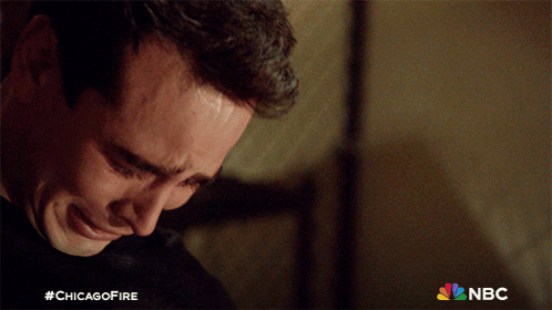 A Close Up Of A Man 'S Face With #Chicagofire On The Bottom GIF