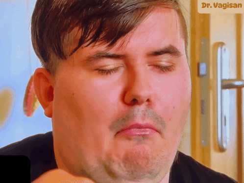 Close Up Of Man's Face With Dr Vagisan GIF